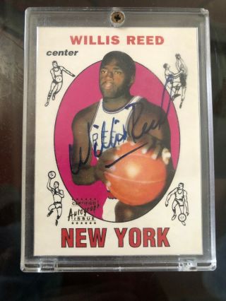 Willis Reed 1996 - 97 Topps Stars Rookie Reprint Auto Autograph Knicks