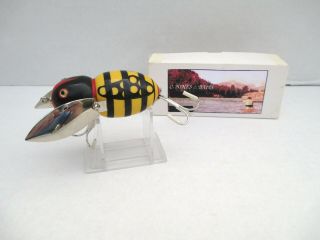 C Hines No 1175 Crawler Bumble Bee Fishing Lure 2004 In Orig Box Signed 2