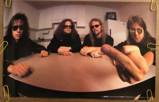 Vintage Poster Metallica Group Shot 1990 Music Memorabilia Pin Up