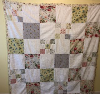 Shabby Chic Chenille Shower Curtain Patchwork Quilt
