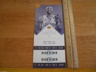 Kobe Bryant Final Season Game Ticket Los Angeles Lakers B Golden State Warriors