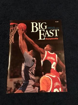 1990 Big East Basketball Championship Program Syracuse Georgetown Uconn Pitt