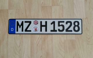 Real German License Plate Auto Number Car Tag Vw Audi Bmw Mercedes Benz Seals On