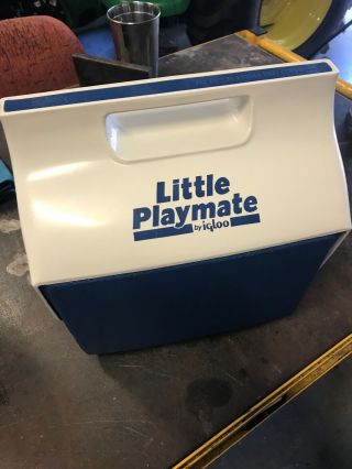 Little Playmate Igloo Personal Cooler Blue White Cooler Vintage Lunchbox