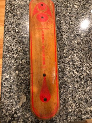 Vintage Wood Zipees Sidewalk Surfboard / Skateboard Olympic M371