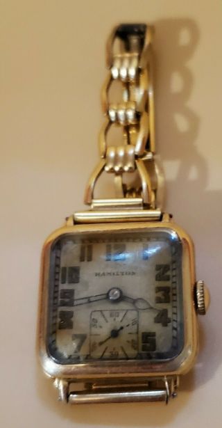 Vintage Hamilton Ladies Mechanical Wrist Watch 14k Gold Filled 1940 