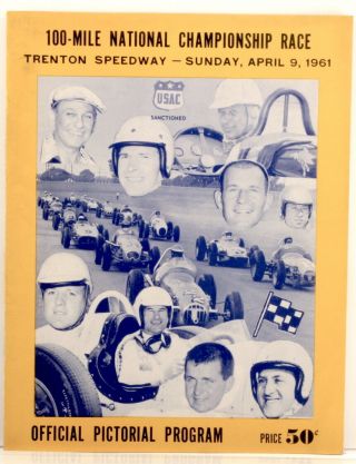 1961 Trenton Speedway 100 Mile National Championship Race Pictorial Program -