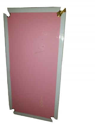 Vtg Pink Metal Large Doll Wardrobe Clothing Trunk Carrying Case 16 X 8 X 8