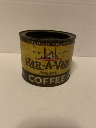 Vintage Kar - A - Van 1lb Coffee Tin No Lid