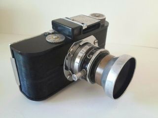 Vintage Argus A2f 35mm Camera Art Deco With Leather Case