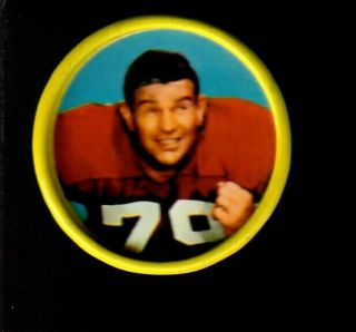 1963 Salada Tea Junket Football Coin Bob Toneff T Redskins 90 Nfl Washington