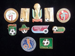 Set Of 11 Ussr Soviet Badge The World Football Championship Mexico Italy Cup