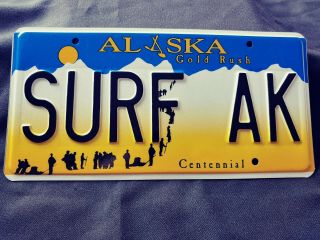 Alaska Vanity License Plate - Surf Ak
