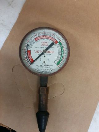 1946 Aviation Type Compression Tester Gauge Gale Hall " Jet - Matic "