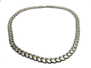 Vintage Designer Sterling Silver Puffy Link 17” Chain Necklace (18.  4g)