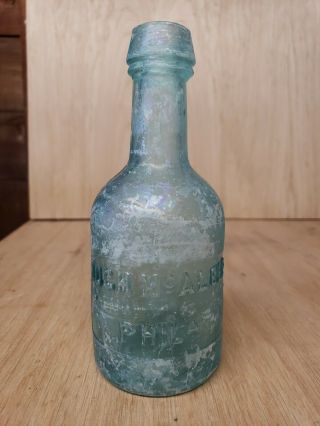 Antique Civil War Era Hugh Mcaleer Slug Plate Philadelphia Squat Bottle 1860s