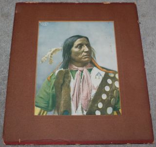 Antique Early 1900s Heyn Native American Indian Print Left Hand Bear Sioux Chief