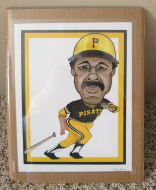 Vintage Pittsburgh Pirates Caricature Print Of Willie Stargell Shrink Wrapped