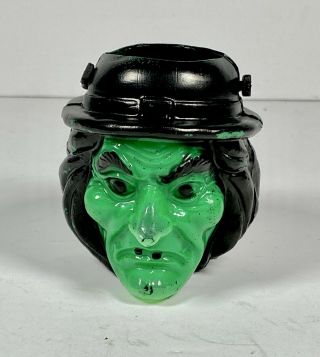 Vintage Blow Mold Witch Head Halloween Candy Container