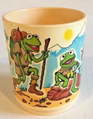 Vintage Deka Muppets Kermit Miss Piggy Plastic Mug Camping