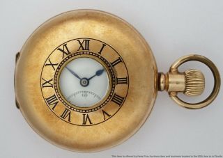 Antique Demi Hunter Case Swiss Running Gold Filled Pocket Watch