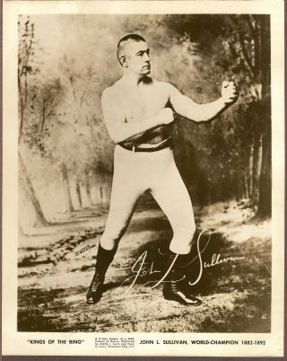 Undated Press Photo John L.  Sullivan Boxing Champ,  1885,  Film Kings Of The Ring