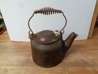 Antique Wagner Ware Sidney - 0 - Toy Cast Tea Pot With Lid Salesman Sample (sa)