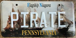 Pennsylvania Flagship Niagara Souvenir License Plate Pirate