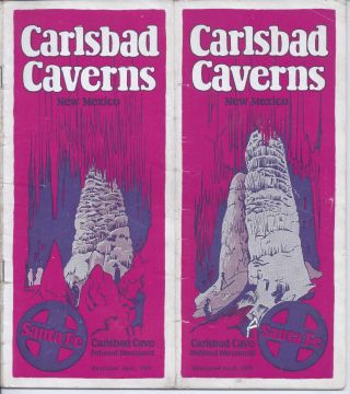 1929 Santa Fe Railroad Train Travel Brochure Carlsbad Caverns Nm