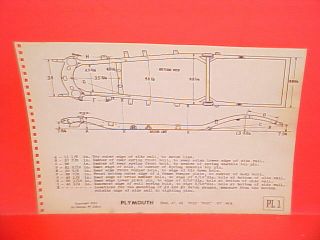 1946 1947 1948 Plymouth Special Deluxe Convertible Coupe Frame Dimension Chart