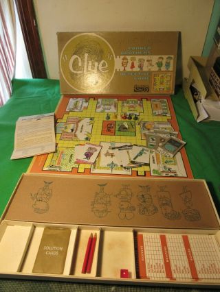 Vintage Parker Brothers Clue Board Game,  Complete