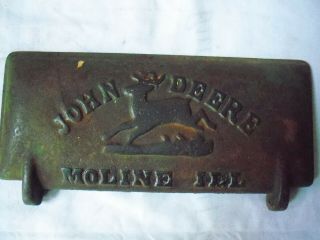John Deere Cast Iron Loco Vintage Old Mower Tool Box Cover