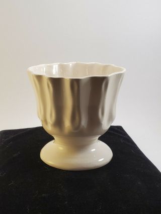 Vintage Brush Mccoy Art Pottery Vase Or Planter Satin White