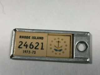 1972 - 73 Rhode Island Dav License Plate Keychain Tag Disabled American Veteran