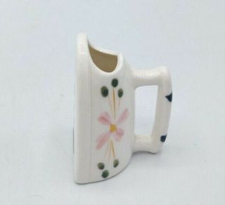 Vintage Bone China Hand Painted Floral Iron Toothpick Holder Japan