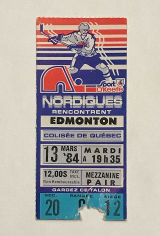 3/13/1984 Wayne Gretzky 900th Point Ticket Stub Edmonton Oilers Vs Nordiques Wow