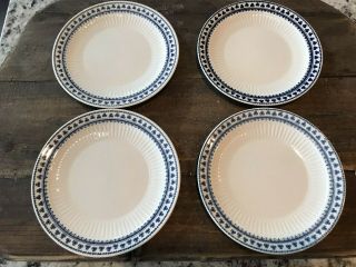 10 Vtg.  Wm Adams & Sons Brentwood Ironstone England Blue White Appetizer Plates