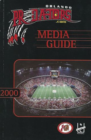 2000 Orlando Predators Arena Football League Media Guide - Afl Fwil