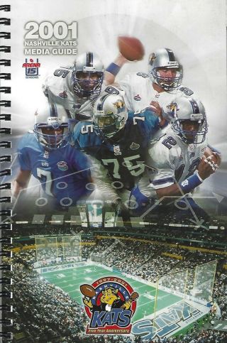 2001 Nashville Kats Arena Football League Media Guide - Afl Fwil