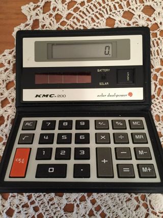 Vintage 1970s Kmc 200 Solar Battery Dual Power Calculator