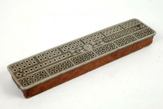 Antique Victorian C.  W.  Lecount Cribbage Board Patented 1879 Game With Pegs