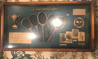 Vintage History Of The Tennis Racket Shadow Box Wall Art Sports Memorabilia