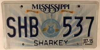 1 Mississippi County License Plate Sharkey Jefferson God Trust - Pick Your Plate