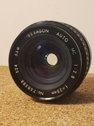 Rexagon 28mm F/2.  8 Vintage Prime Wide Angle Lens For M42 Screw Mount.