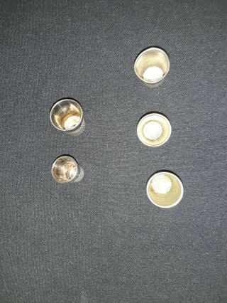 5 Vintage Silver Thimbles,  2 Are Sterling Silver,  Not Sure About The Others