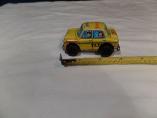 1960s Vintage Tin Toy Lithograph,  Taxi,  240d Mercedes Car,  Made In Japan
