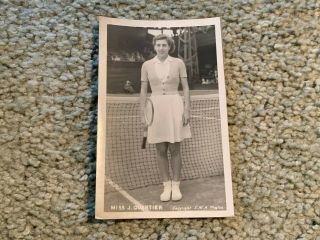 1940s Wimbledon Tennis Photo Postcard Jean Quertier English Tennis Player