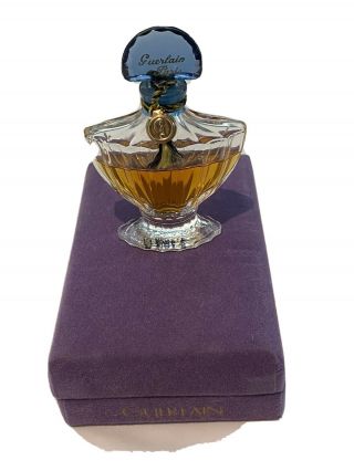 Vintage Guerlain Shalimar Bottle 1/4 Oz Opened.  Purple Presentation Box