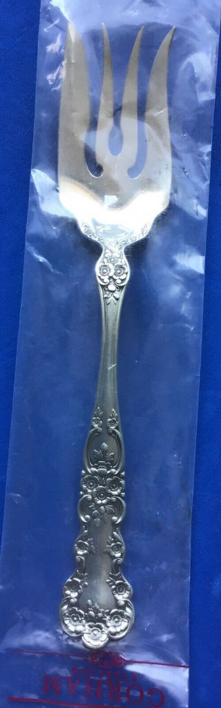 Large Meat Fork Gorham Buttercup Sterling Silver Package