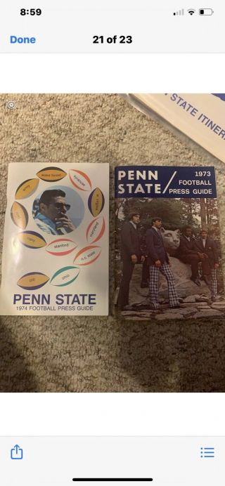 1973 & 1974 Penn State Nittany Lions Football Season Press Media Guides